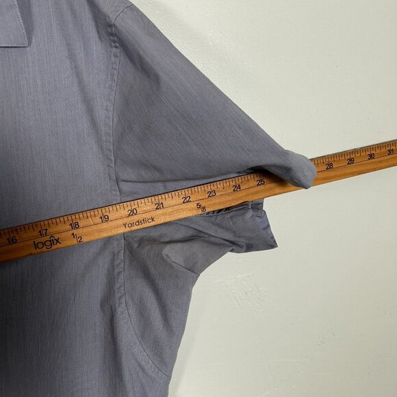 Lululemon Shirt Mens Large Blue Active wear Airing Easy Short Sleeve Button Up - Picture 7 of 7